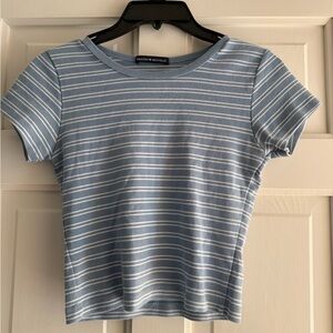 Brandy Melville Light Blue Striped Tee